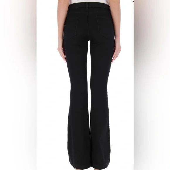 Michael Michael Kors Black Women’s Flare Stud Side Button pants Jeans Size 6 - Picture 3 of 16